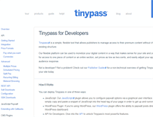 Tablet Screenshot of developer.tinypass.com